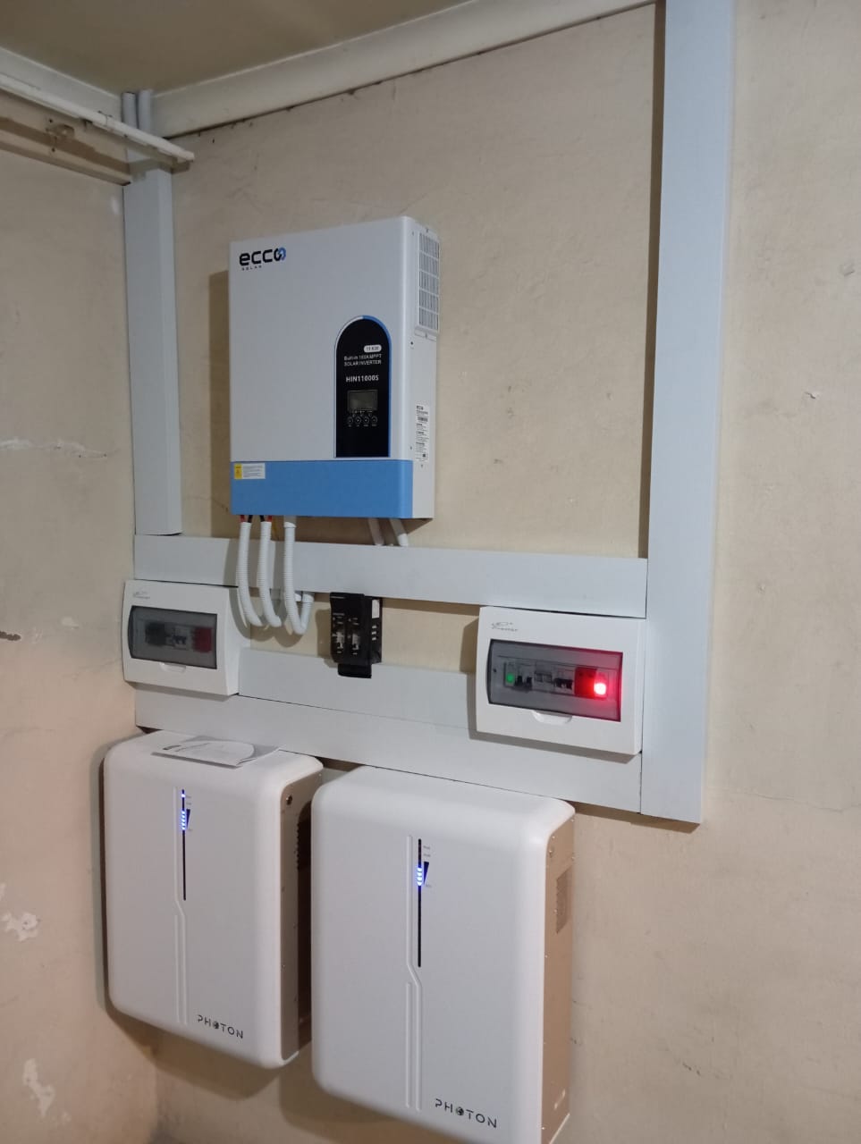 Solar panels and inverter work